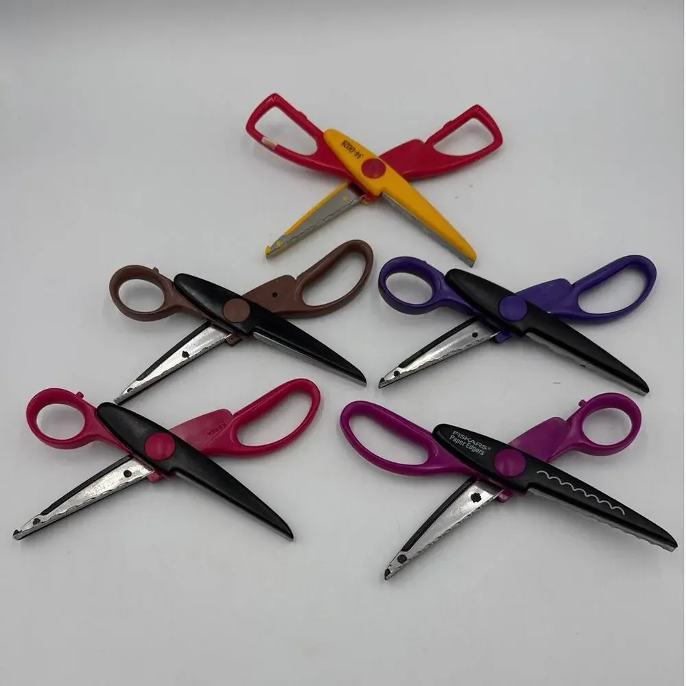 Craft Paper Edgers, 4 Fiskars, 1 Provo Craft Border Scissors Scrapbooking Shaper